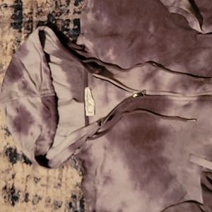 Crop top zip-up hoodie